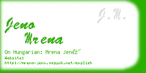 jeno mrena business card